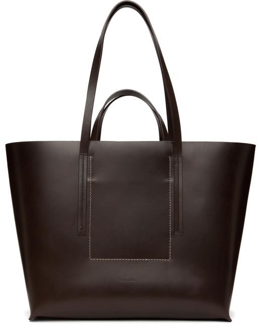 メンズ Rick Owens ブラウン Hollywood ショッパートート Black