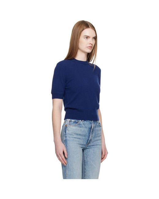 Jil Sander Blue Lightweight Wool Knit T-Shirt