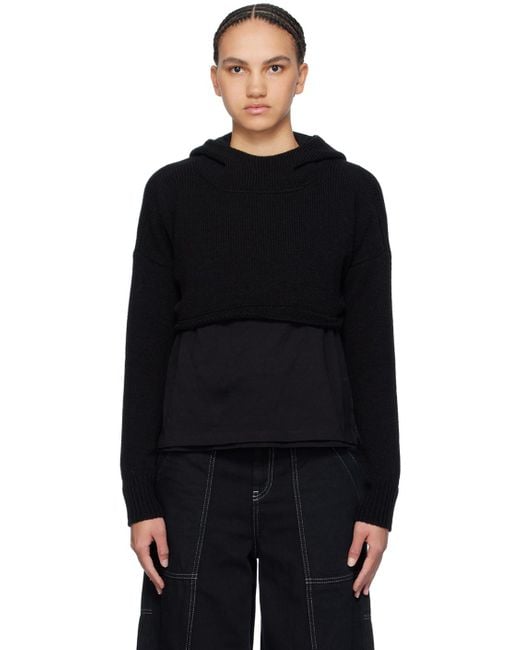 MM6 by Maison Martin Margiela Black Cropped Hoodie