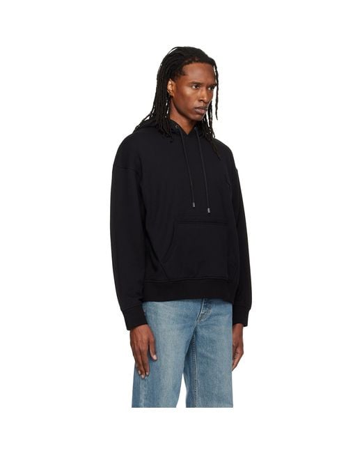 Wooyoungmi Black Flower Back Logo Hoodie for men