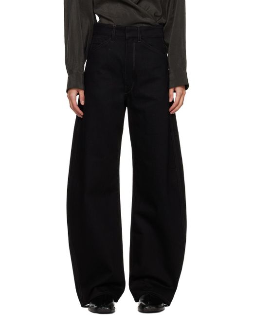 Lemaire Black Curved Jeans