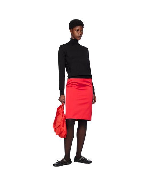 we11done Red Vented Midi Skirt