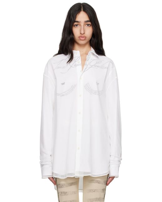 Jean Paul Gaultier ホワイト 'The Tattoo Poem' シャツ White