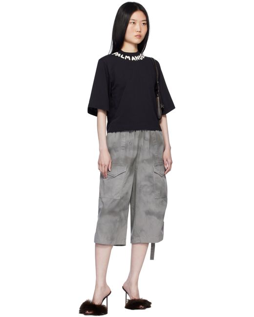Palm Angels Black Logo Cropped T-Shirt