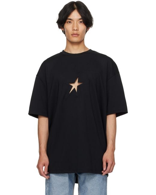 Mugler Black Star Oversized T-Shirt for men