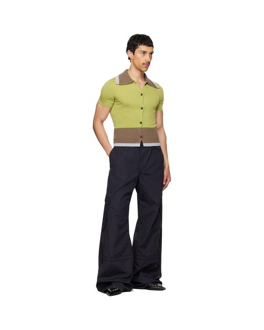 Egonlab Blue Utility Pocket Light Cargo Pants for men
