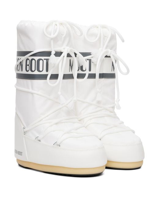 Moon Boot White Icon Nylon Boots