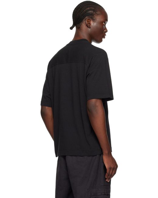 メンズ Stone Island ブラック オーガニックコットン Tシャツ Black