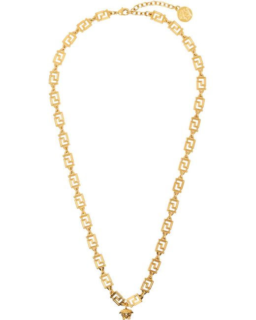 Versace Multicolor Gold Medusa Greca Necklace