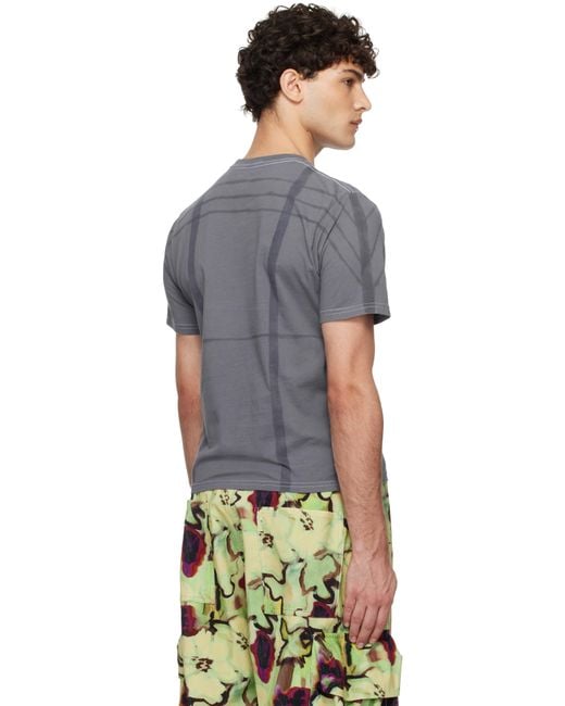 Collina Strada Black Plaid Pierced T-Shirt for men