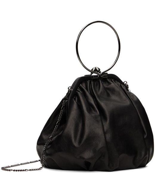 Yohji Yamamoto Black Discord Clasp Drape Bag