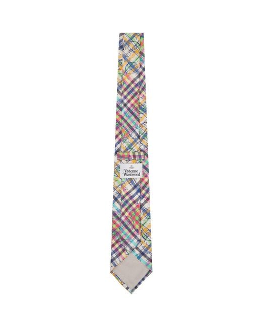 Vivienne Westwood Metallic 8.5Cm 'Graffiti Orb' Tie for men