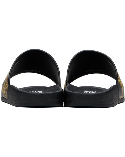 Versace Black Shelly Chain Couture Slides for men