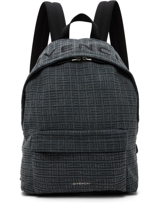 Givenchy Black Gray Essential U Denim Backpack for men