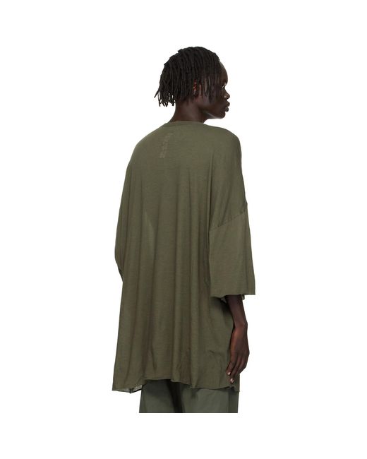 Rick Owens Green Khaki Concordians V Tommy T-Shirt for men