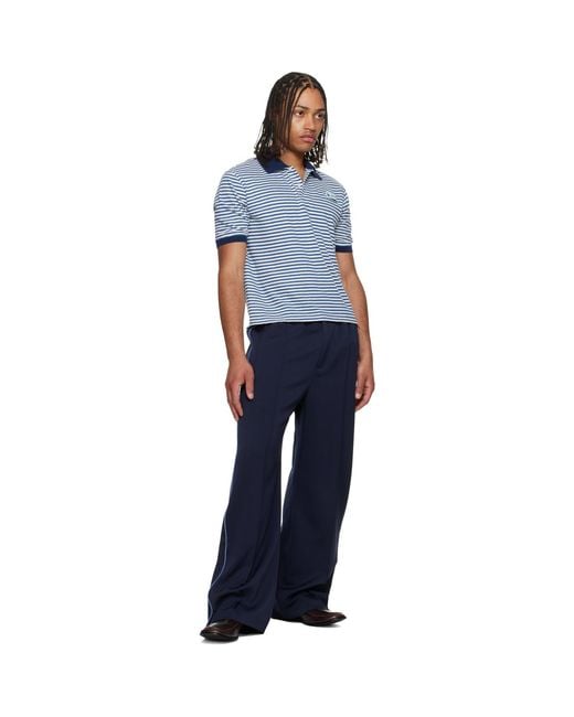 Marni Blue Piped Wool Twill Trousers for men