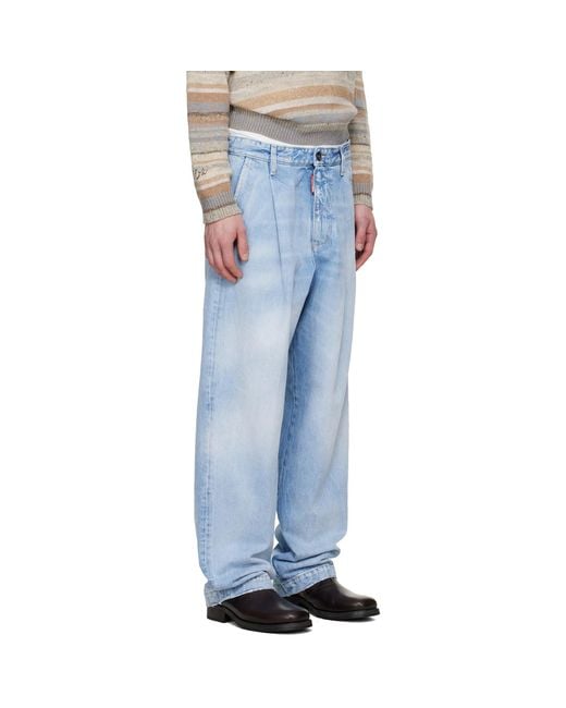 DSquared² Blue Light Clean Wash One Pleat Jeans for men