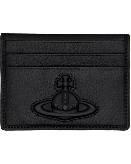 Vivienne Westwood Black Injected Orb Card Holder for men