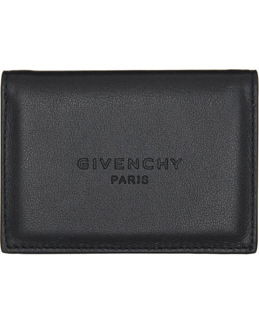 Givenchy Black Antigona Stamped Flap Card Holder for men