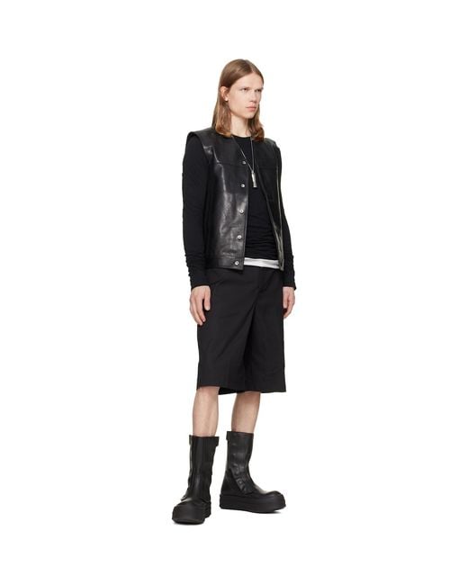 Rick Owens Black Tower Work Shorts for men