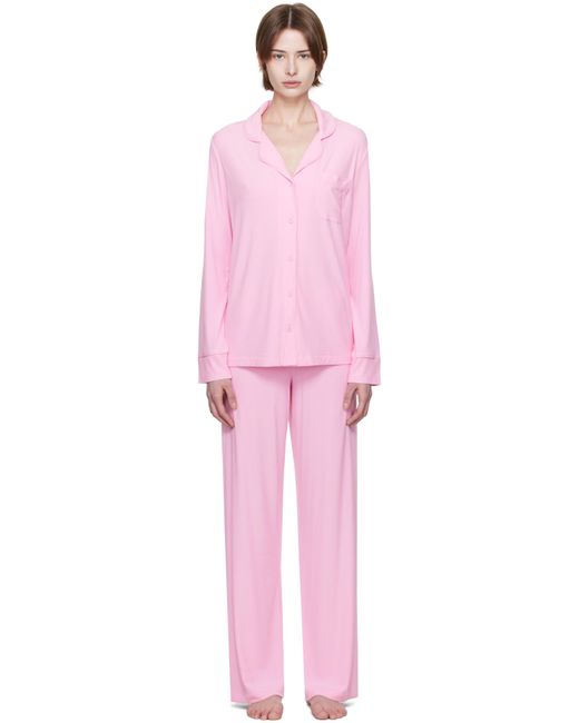 Skims Pink Soft Lounge Sleep Pyjama Set