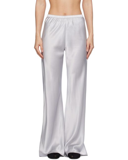 Pantalon de détente coupé sur le biais gris SILK LAUNDRY en coloris White