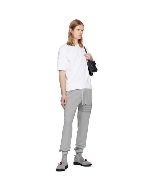 Thom Browne Black Overdyed Solid Loopback 4 Bar Sweatpants for men
