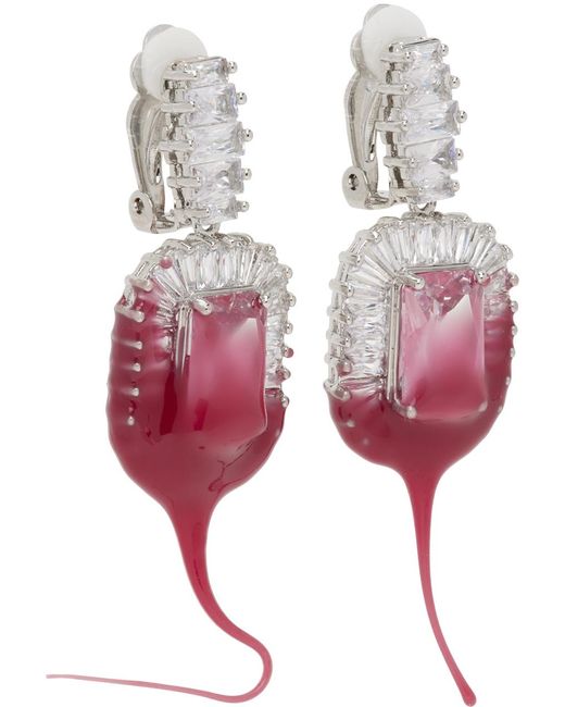 OTTOLINGER Red Crystal Dip Earrings for men