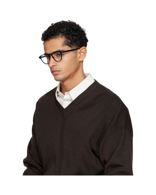Tom Ford Black Round Glasses for men
