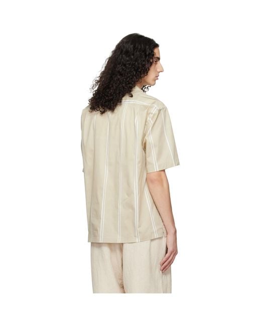Boss Natural Striped Relaxed-Fit Stretch Cotton Shirt for men