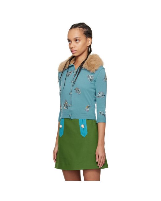 Valentino Green Embroidered Cardigan