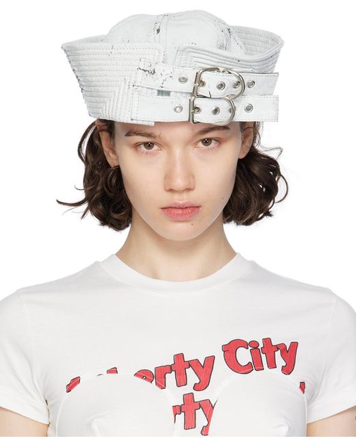 Vaquera Sailor 帽子 VAQUERA Sailor Leather Hat in White | Lyst Canada