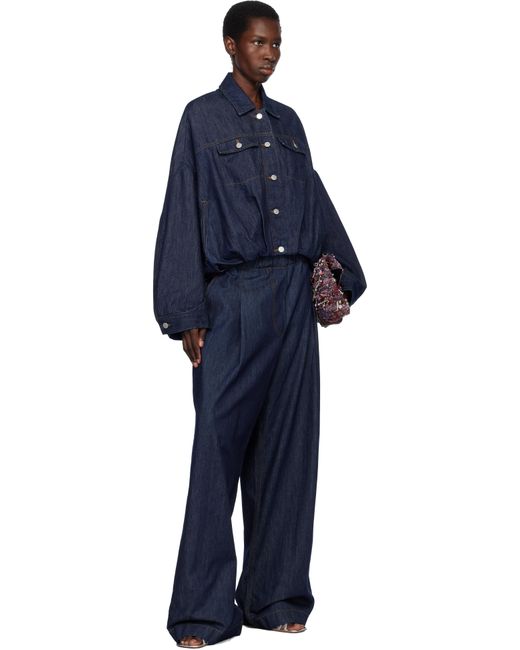 Dries Van Noten Blue Overdyed Denim Jacket