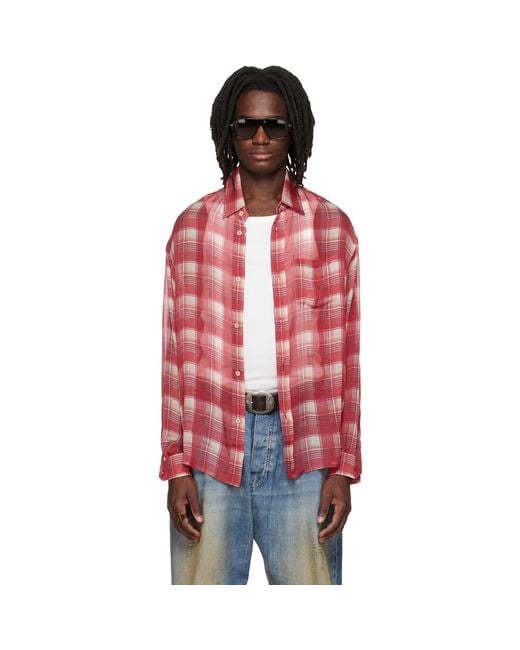 424 Red Silk Shirt for men