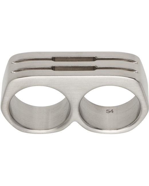 Rick Owens Black Double Grill Ring for men