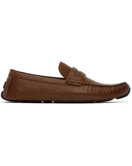 COACH Black Brown Signature Coin Driver Loafers for men
