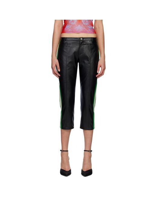 Miaou Black Capri Faux-leather Trousers