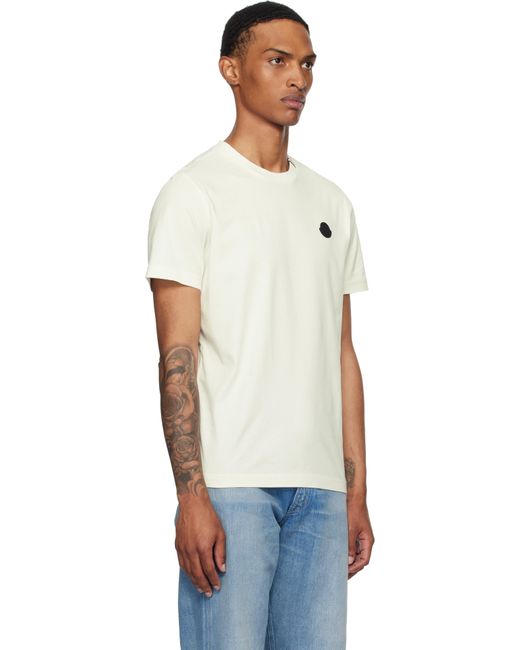 メンズ Moncler オフホワイト 半袖Tシャツ Black
