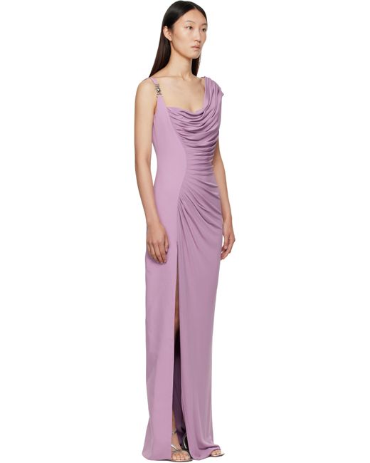 Versace Black Medusa '95 Draped Maxi Dress