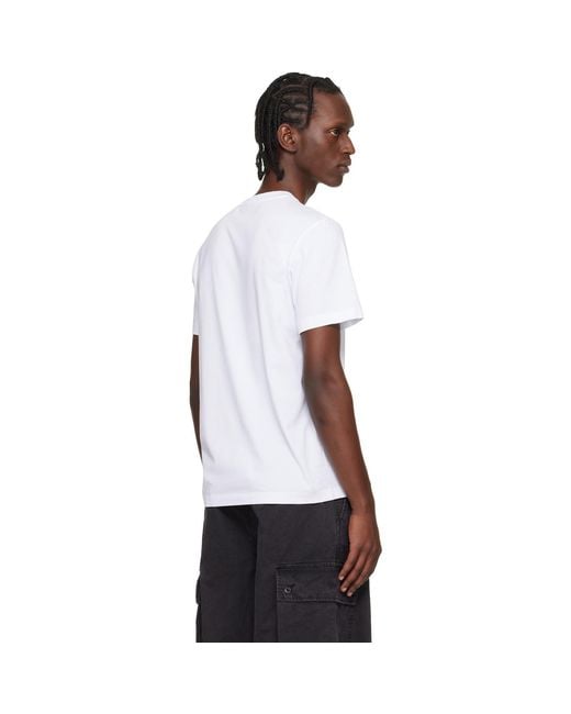 Moncler White Three-Pack Logo Patch Cotton T-Shirts for men