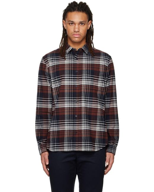 Chemise rouge à carreaux Vince pour homme en coloris Black