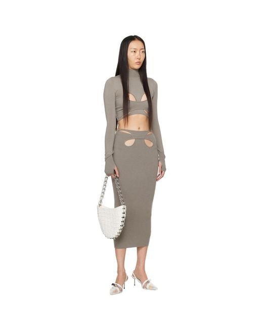 Dion Lee Gray Mobius Loop Midi Skirt