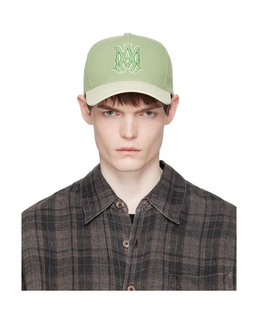 Amiri Green Two Tone Crystal Ma Cap for men