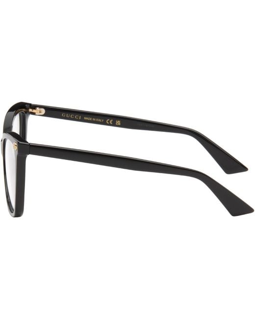 Gucci Brown Light Acetate gg Cat Eye Glasses