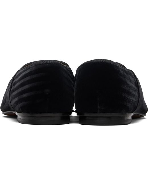Tom Ford Black Stripped Steven Slipper Loafers for men