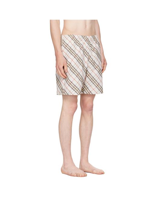 Burberry Natural Check Swim Shorts for men