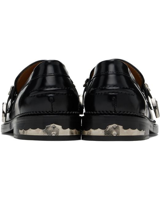 Toga Virilis Black Metal Loafers for men