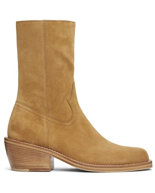 Dries Van Noten Brown Tan Zip Boots for men