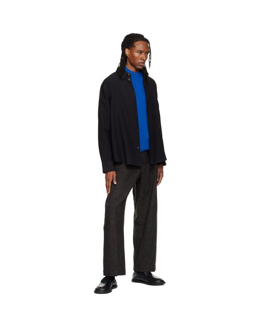 Studio Nicholson Blue Khaki Vital Belted Trousers for men