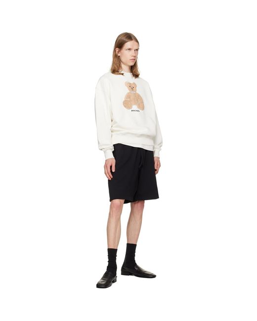 Palm Angels Black Tree Logo Sweat Shorts for men